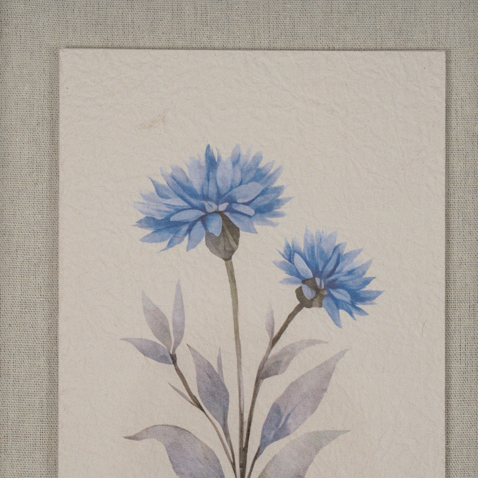 Rosalie Textured Paper Cornflower in Mirrored Frame - Image 2