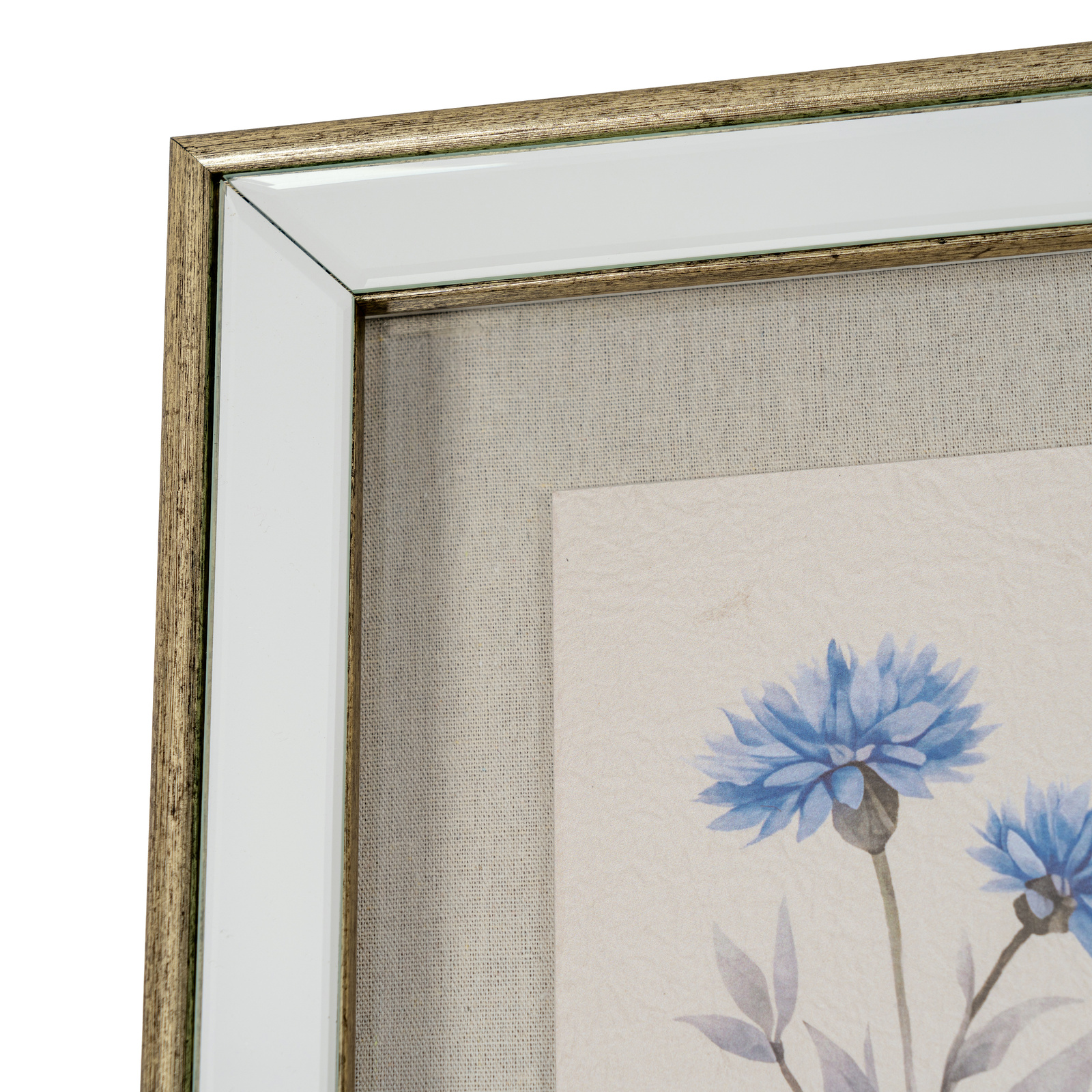 Rosalie Textured Paper Cornflower in Mirrored Frame - Image 4