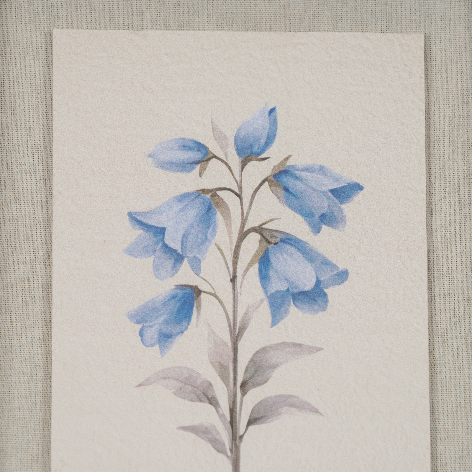 Rosalie Textured Paper Bluebell in Mirrored Frame - Image 2