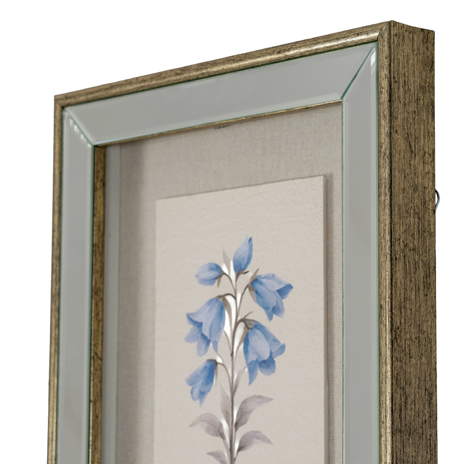 Rosalie Textured Paper Bluebell in Mirrored Frame - Image 3