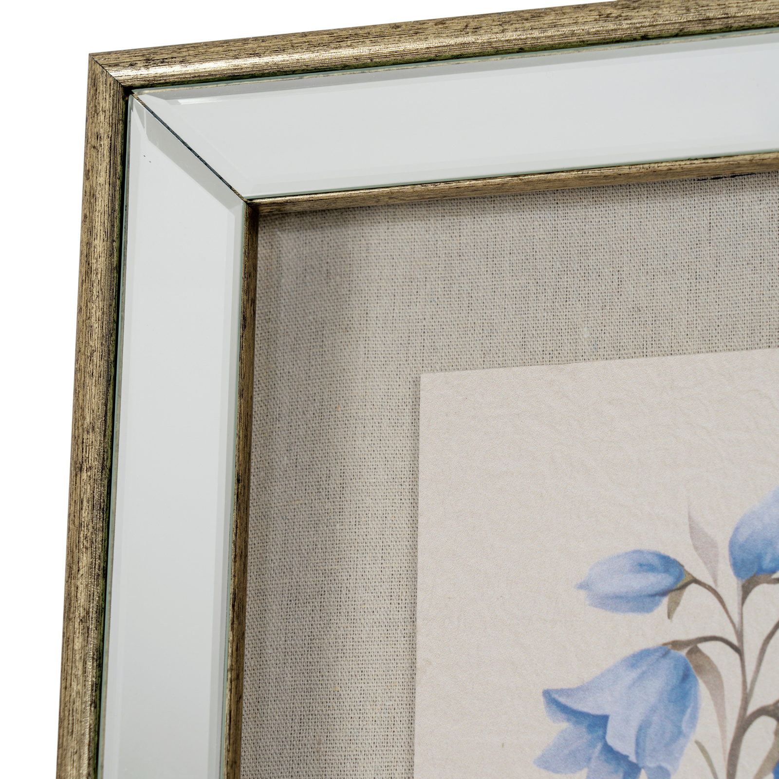 Rosalie Textured Paper Bluebell in Mirrored Frame - Image 5