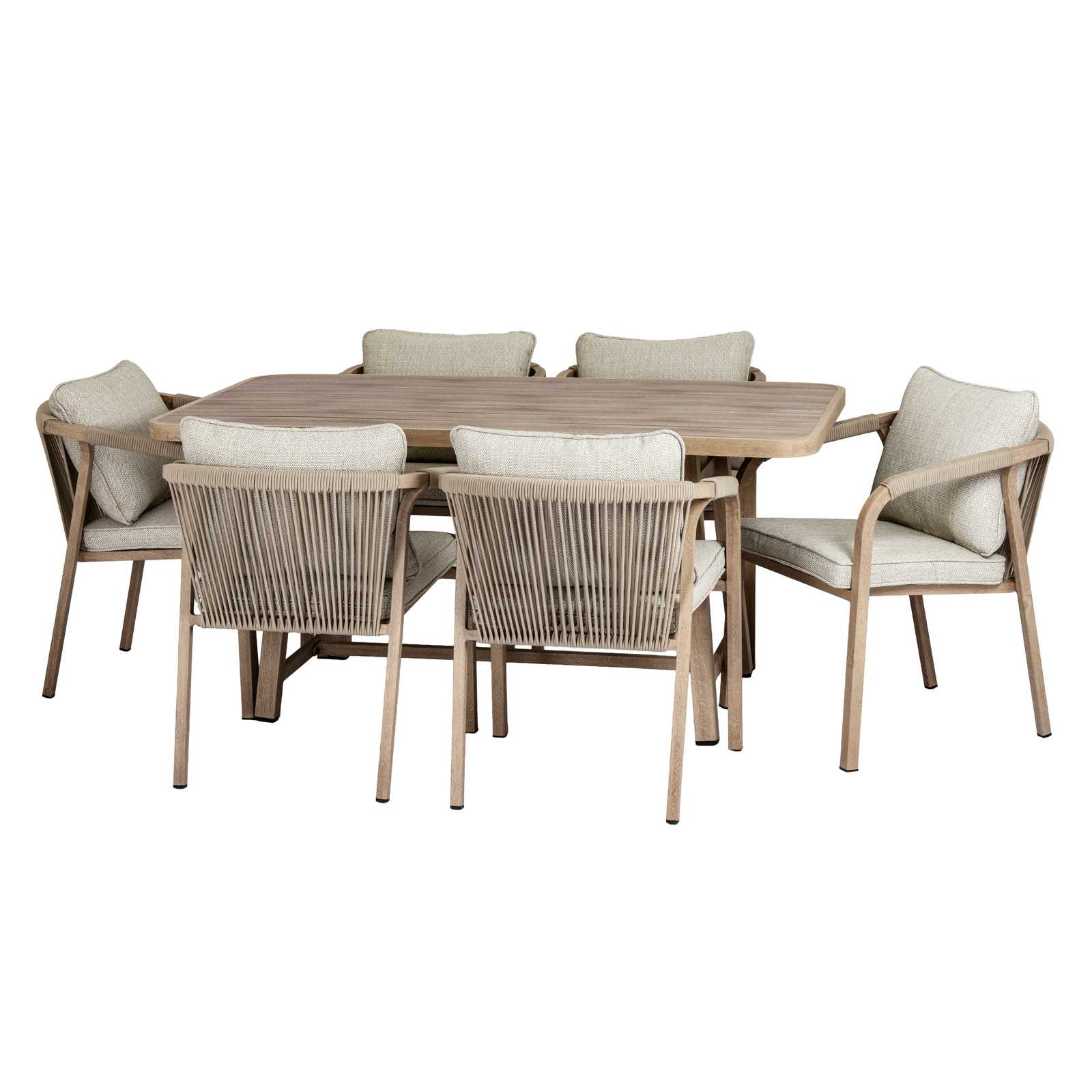 Harlow Collection Outdoor 6 Seater Dining Set - Image 1