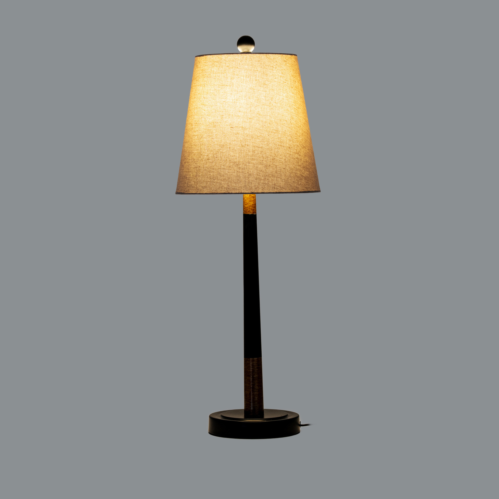 Everly Table Lamp With Grey Linen Shade - Image 2