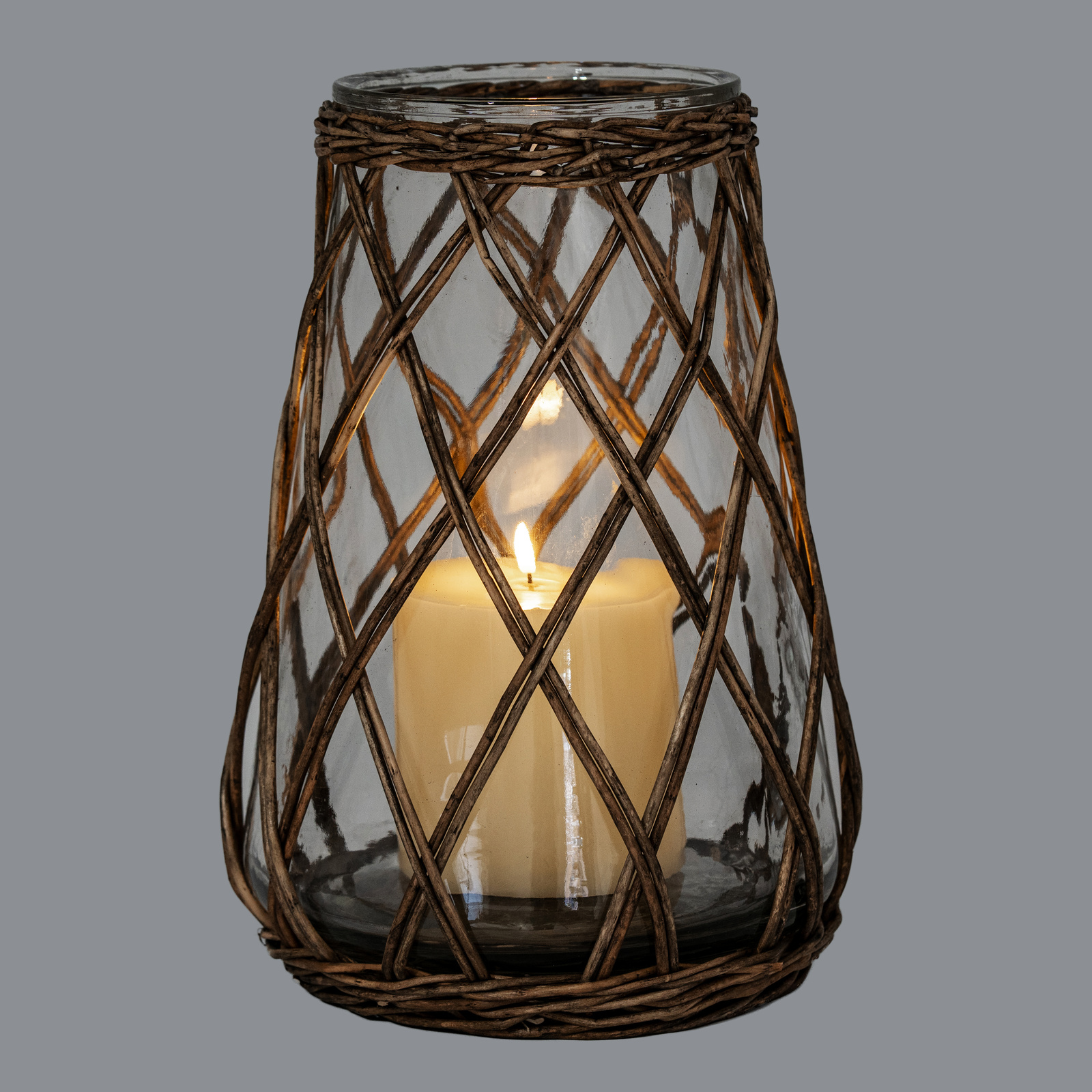 Briar Collection Wicker Pillar Lantern - Image 3