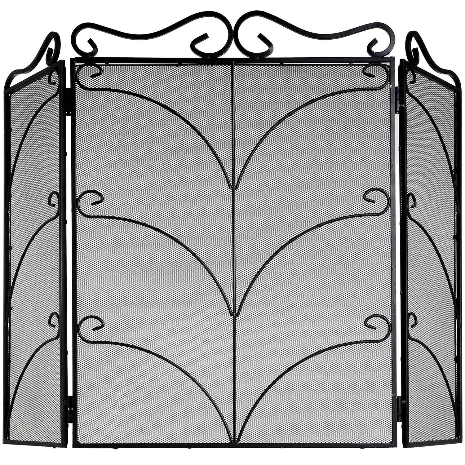 Heavy Large Black Ornate Fire Screen - Image 1