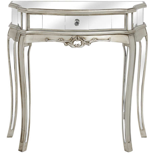 Argente Mirrored One Drawer Half Moon Console From Hill Interiors Argente Mirrored One Drawer Half Moon Console