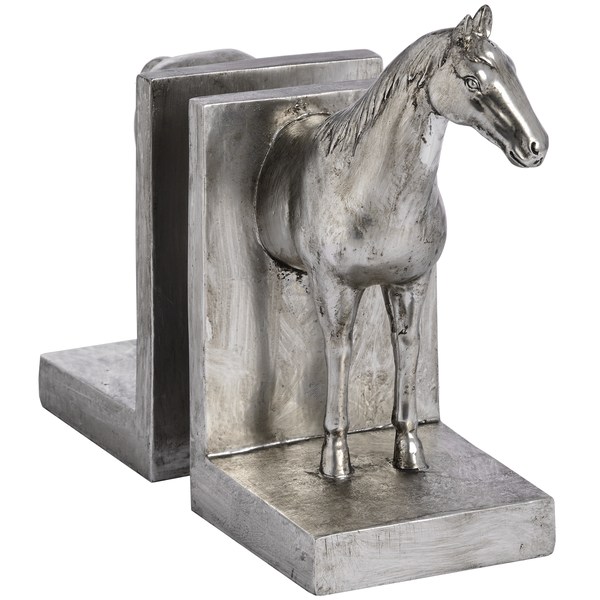 Silver Horse Bookend From Hill Interiors