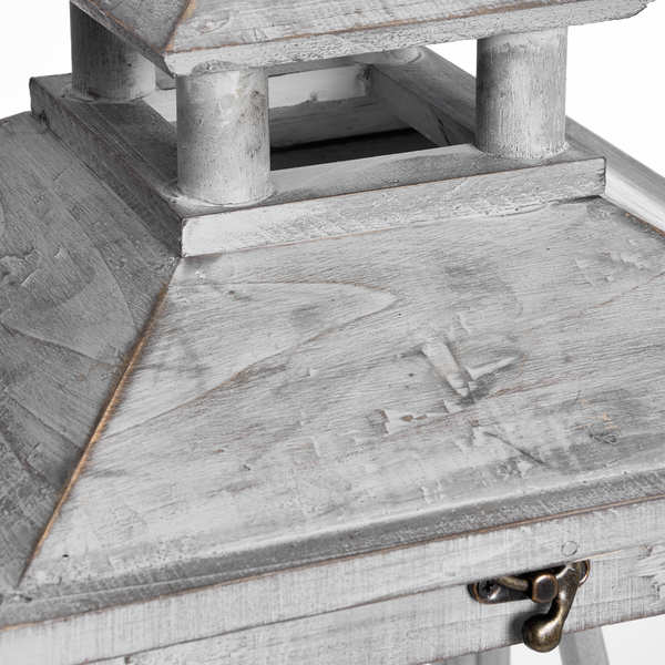 Set Of Three Wooden Lanterns With Traditional Cross Section