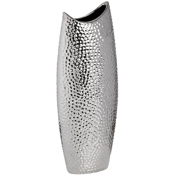 Half Moon Silver Ceramic Vase From Hill Interiors