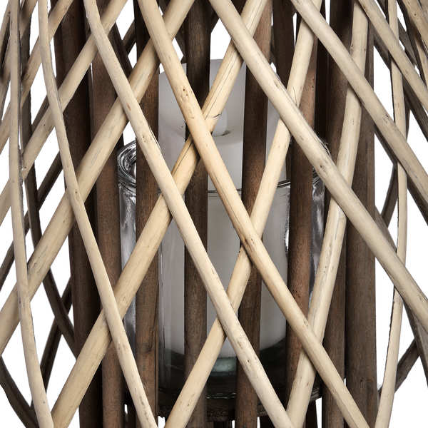 Large Wicker Bulbous Lantern