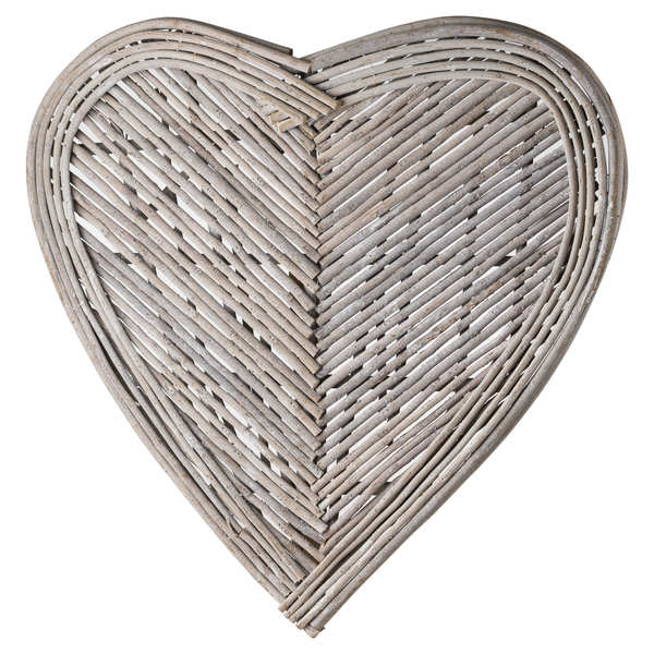 Large heart Wicker Wall Art Wholesale by Hill Interiors