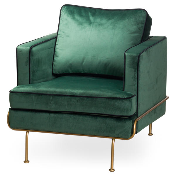 Arden Emerald Green Velvet Arm Chair Wholesale by Hill Interiors