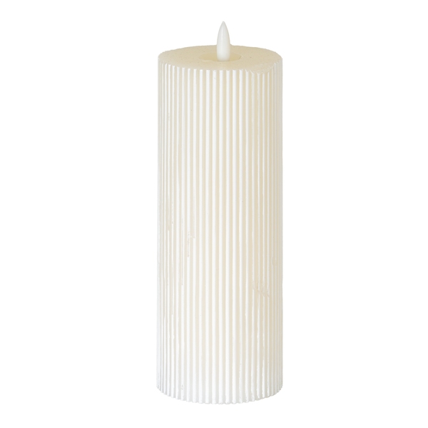 Luxe Collection Natural Glow 3.5x9 Texture Ribbed LED Candle