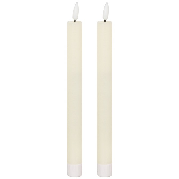 Luxe Collection Natural Glow S/ 2 Ivory LED Dinner Candles