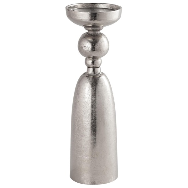 Farrah Cast silver Extra Large Pillar Candle Holder Wholesale by Hill Interiors