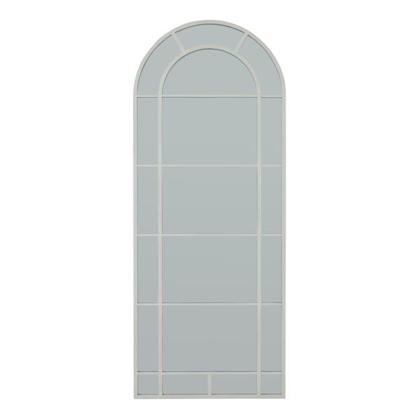 White Large Arched Window Mirror