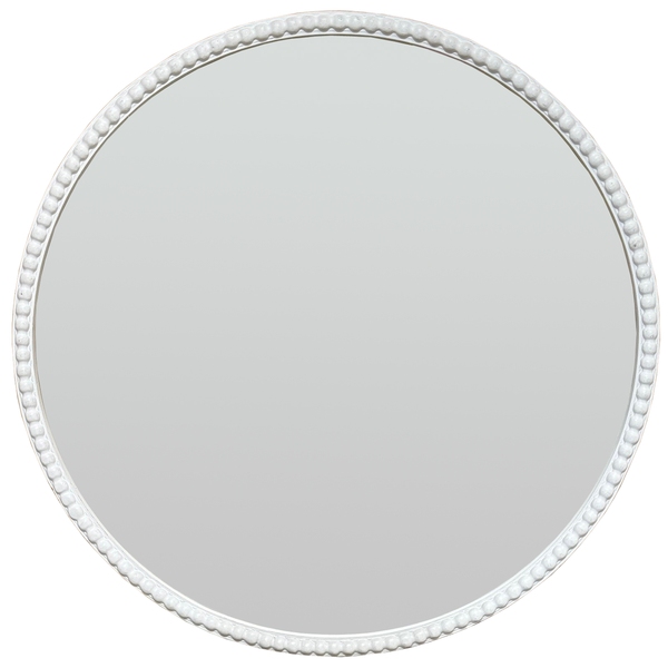 Washed Wood Framed Beaded Mirror