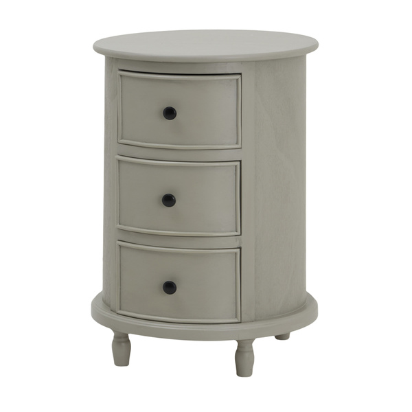 The Camden Collection 3 Drawer Round Side Table