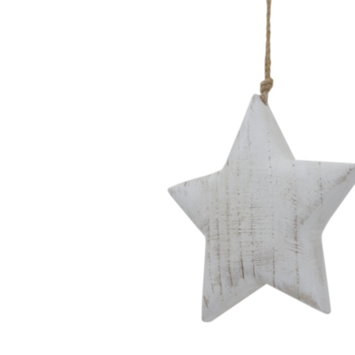 Large Whitewashed Rustic Hanging Star