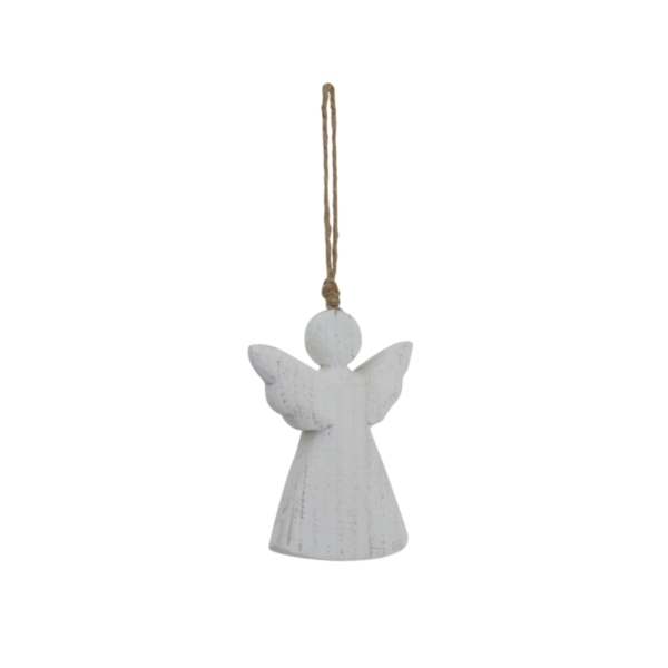 Whitewashed Rustic Hanging Angel