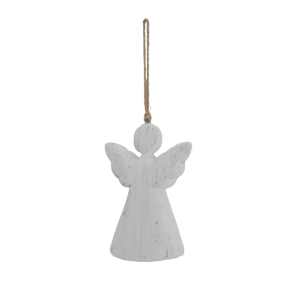 Large Whitewashed Rustic Hanging Angel