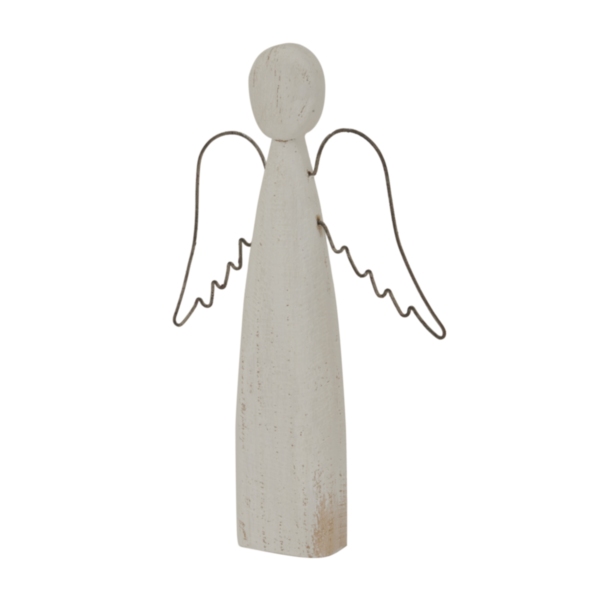 Whitewashed Rustic Standing Angel