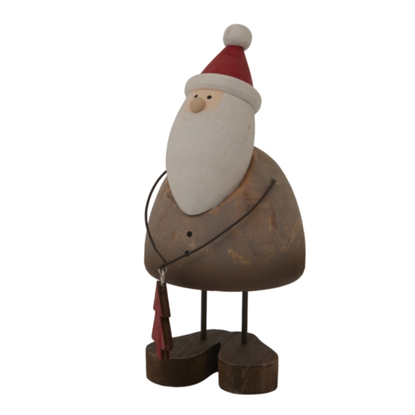 Large Rustic Santa With Tree Decoration