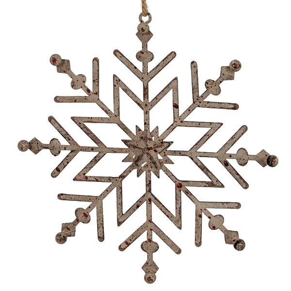 Rustic Hanging Ice Snowflake Decoration