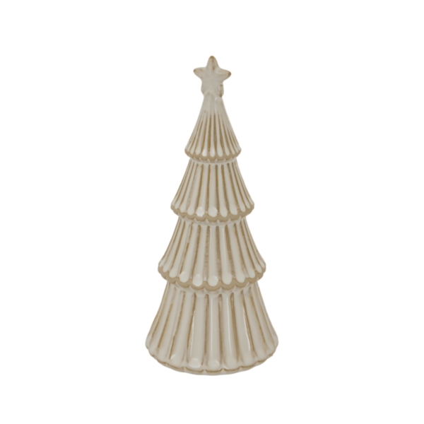 Medium Alora Ceramic Snowy Layered Tree With Star