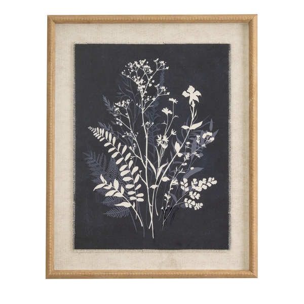 Flora & Fauna Collection Grove On Linen In Beaded Frame