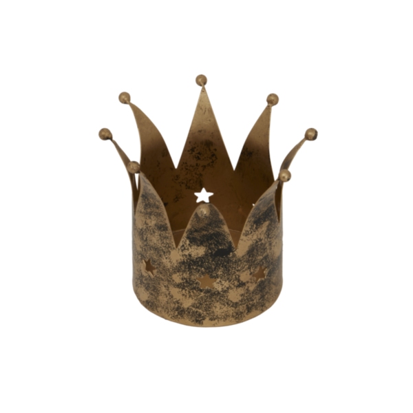 Antique Gold Crown Candle Holder