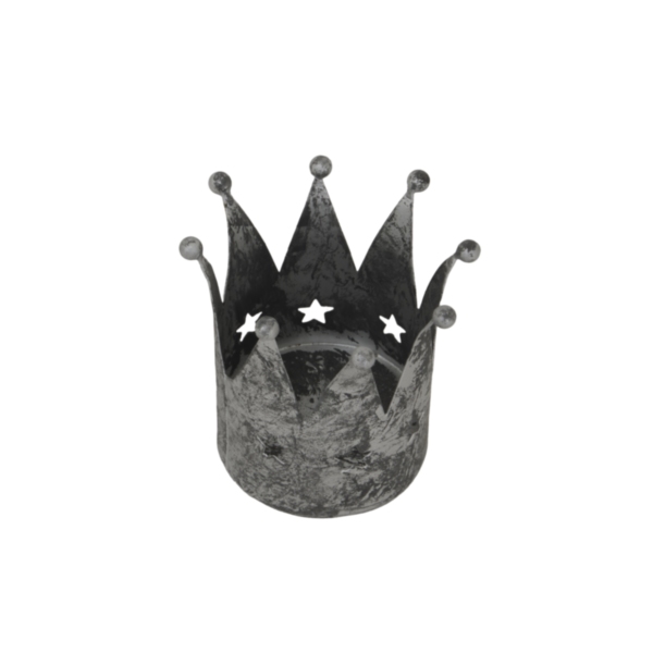 Antique Silver Crown Tealight Holder