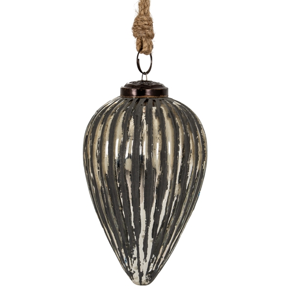 Grey Metallic Collection Large Cone Bauble