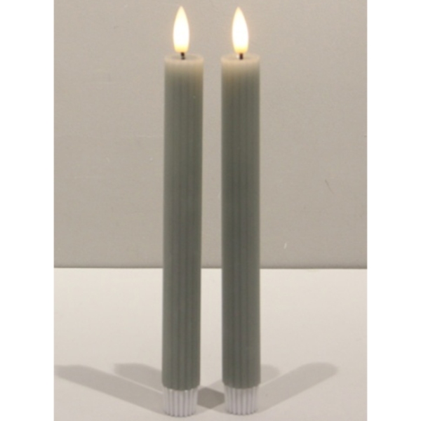 Luxe Collection Natural Glow Sage  Ribbed Taper Candles