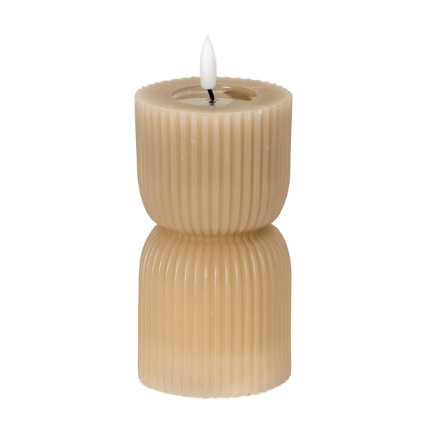 Luxe Collection Natural Glow 2.75x6 Stone Carved LED Candle