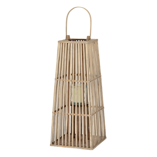 Medium Silo Wicker Lantern With Glass Holder