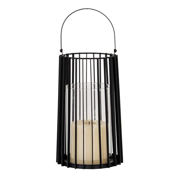 Lynk Large Lantern With Handle And Glass Candle Holder