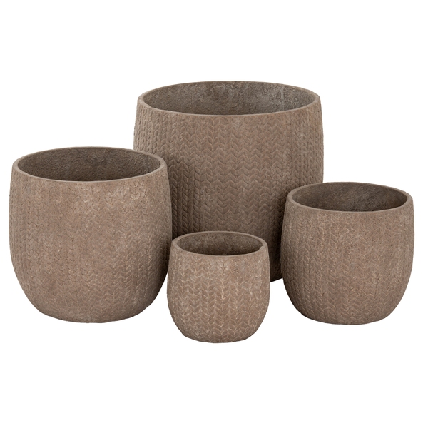 Umber High Round Set Of 3 Planters