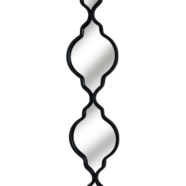 Black Quarterfoil Decorative Hanging Mirror