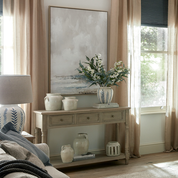 Delphine Collection 3 Drawer Console With Shelf