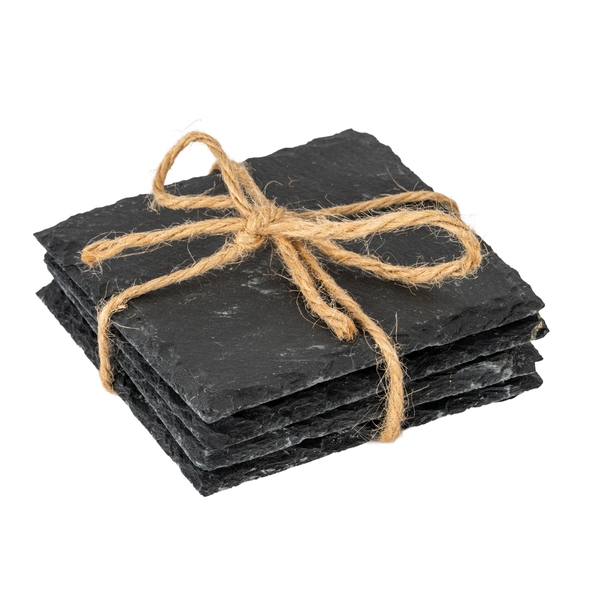Set of Four Round Slate Coasters