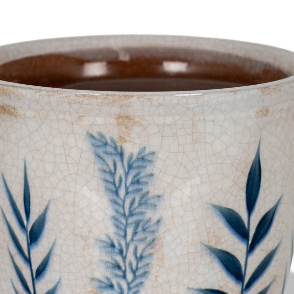 Small Blue Flora Planter Pot