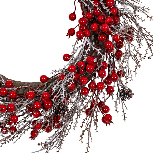 Winter Wreath With Red Berries