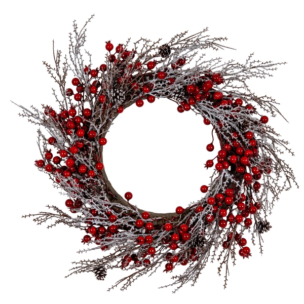 Winter Wreath With Red Berries