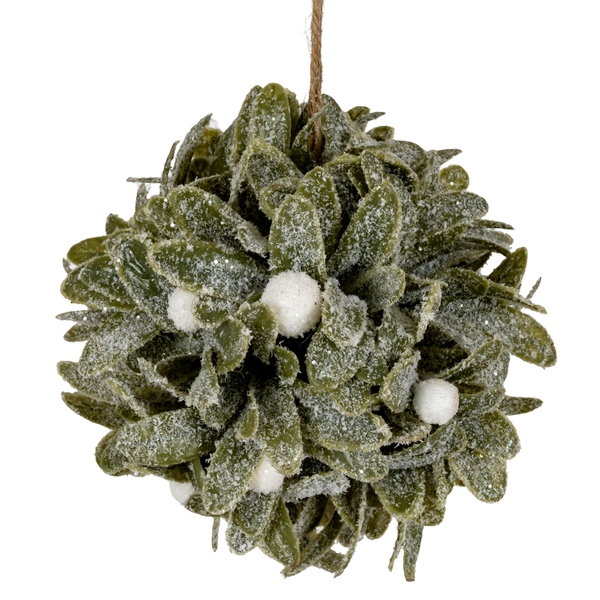 Frosted Mistletoe Ball Decoration