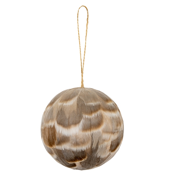 Medium Fawn Feathered Bauble
