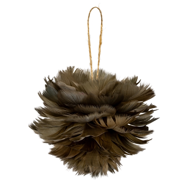 Medium Fawn Feather Ball Decoration