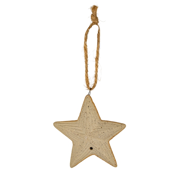 Flurry Star Rustic Ceramic Tree Ornament