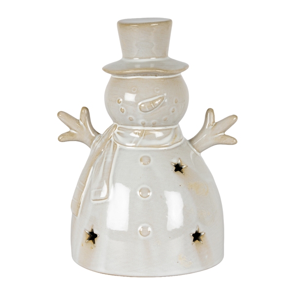 Alora Ceramic Large Snowman With LED Light