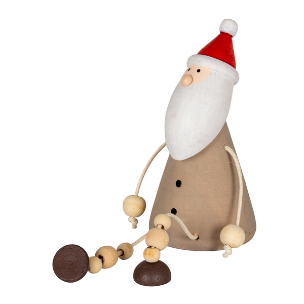 Wooden Jolly Sitting Santa Decoration